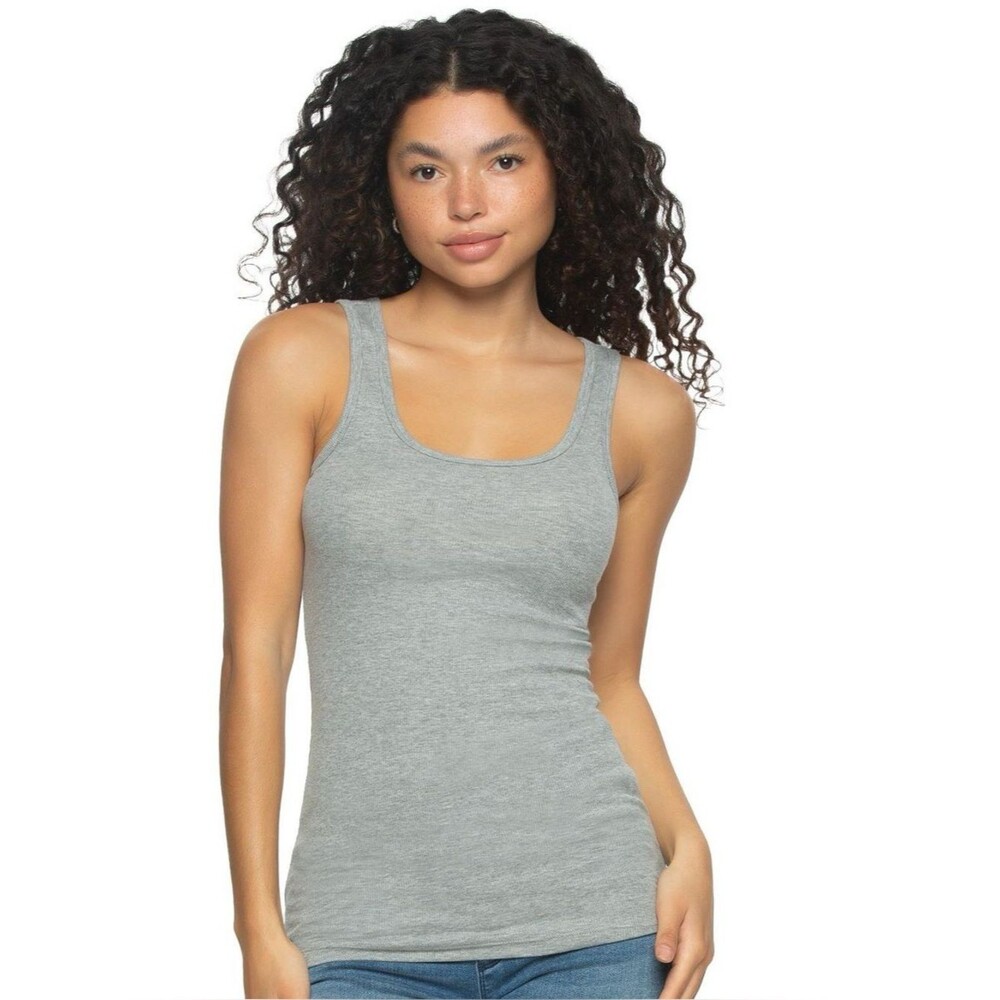 Felina Cotton Classic Gray Ribbed Tank Top